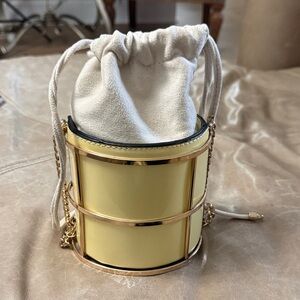 Gold and Cream Women's Bucket Bag